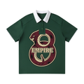 EMPIRE Men’s Contrast-Collar Raglan Polo Shirt — Ornamental Snake