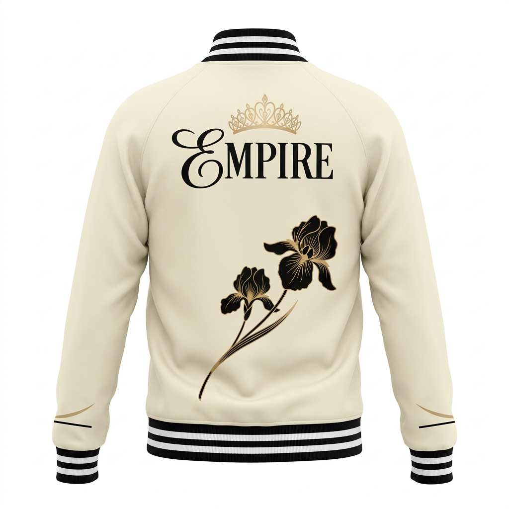EMPIRE Women's Varsity Jacket — Empire Gold Iris Graphique