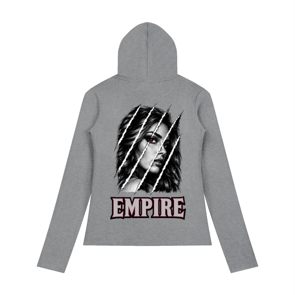 EMPIRE Women's Slim Hooded Half-Button Top — Empire Fragmented Muse
