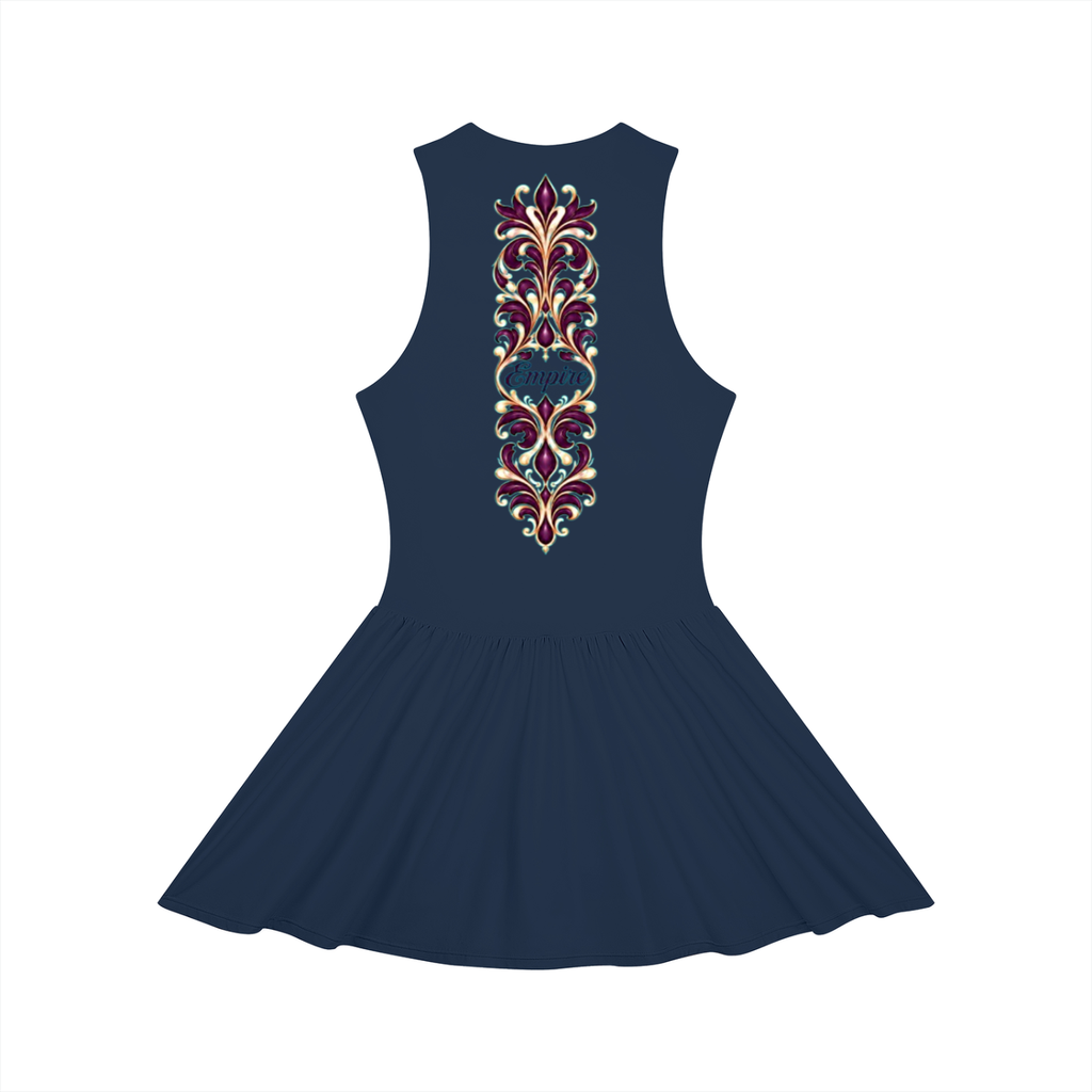 EMPIRE Women's Ruched Full-Zip Dress — Amethyst Filigree