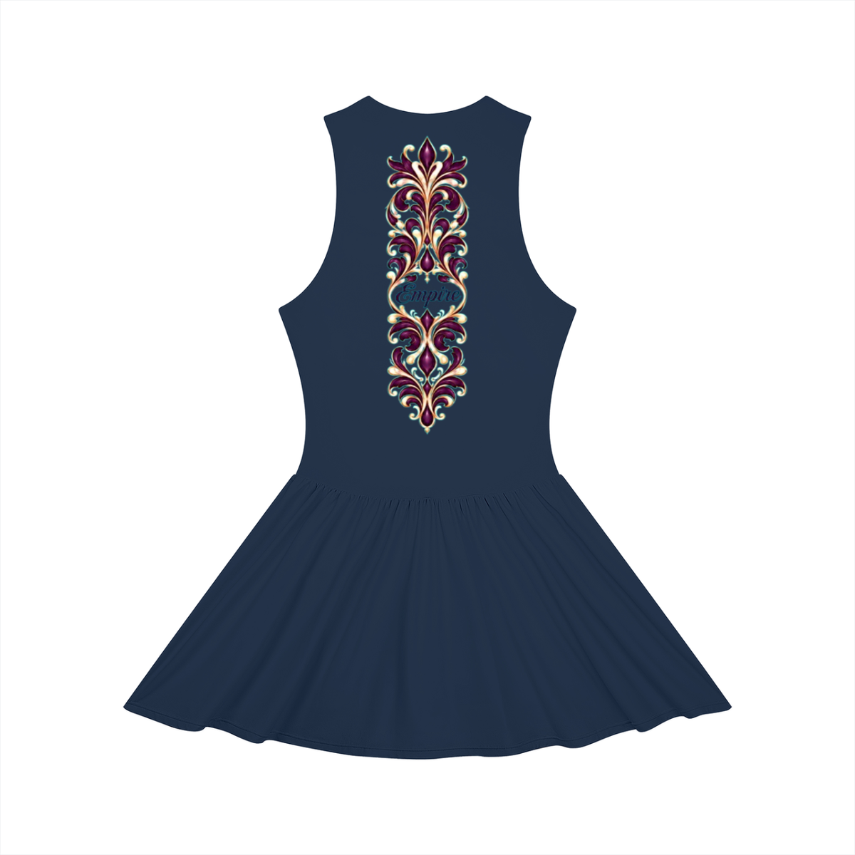 EMPIRE Women's Ruched Full-Zip Dress — Amethyst Filigree