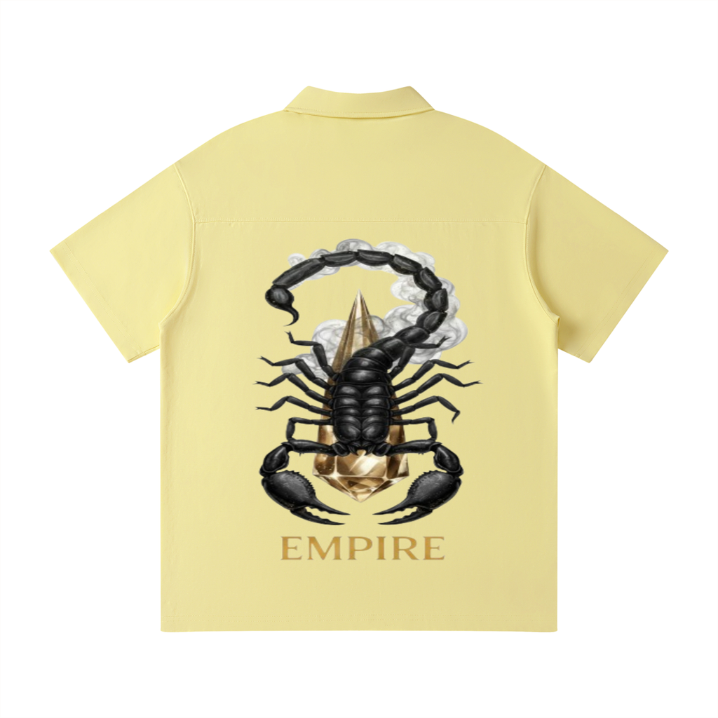 EMPIRE Men’s Quarter-Zip Polo Shirt — Meteor Scorpio