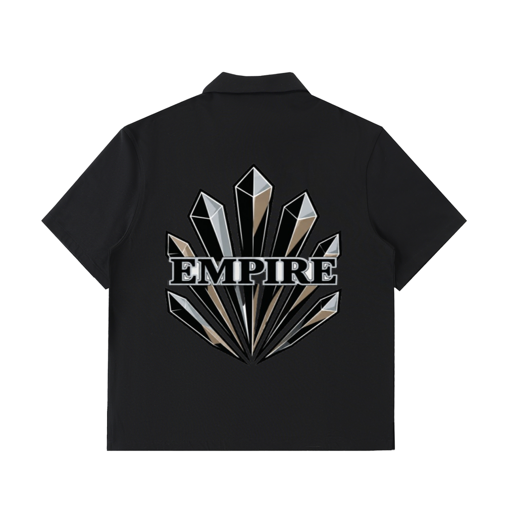 EMPIRE Men’s Half-Zip Cotton Polo Shirt — Obsidian Prism