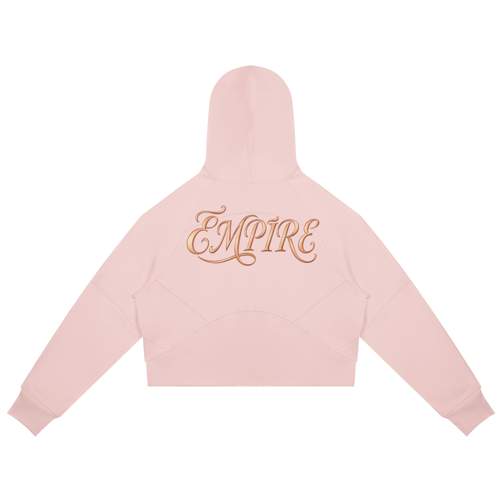 EMPIRE Women's Cropped Zip-Through Hoodie