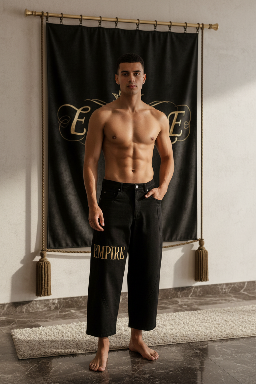 Empire - Barrel Leg Pant Noir Homme Face
