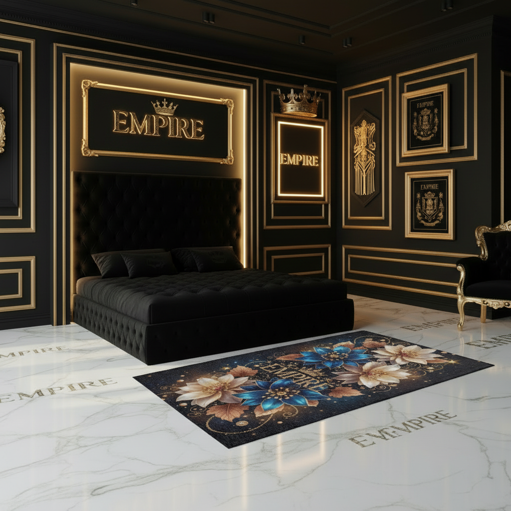Empire Floral Area Rug Mockup