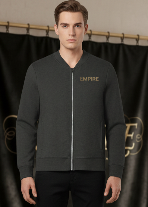 EMPIRE Lightweight French Terry Bomber Jacket front view