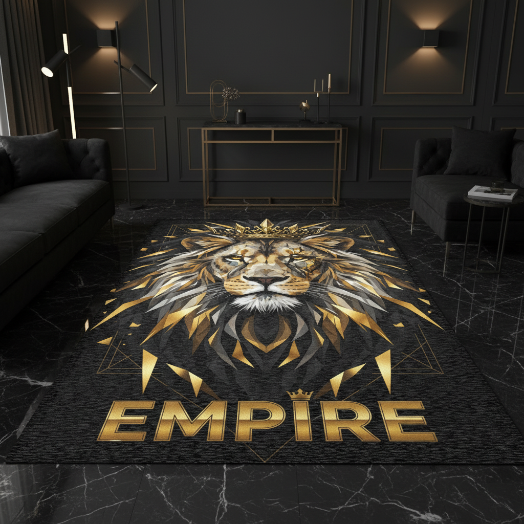 Empire Lion Area Rug Mockup
