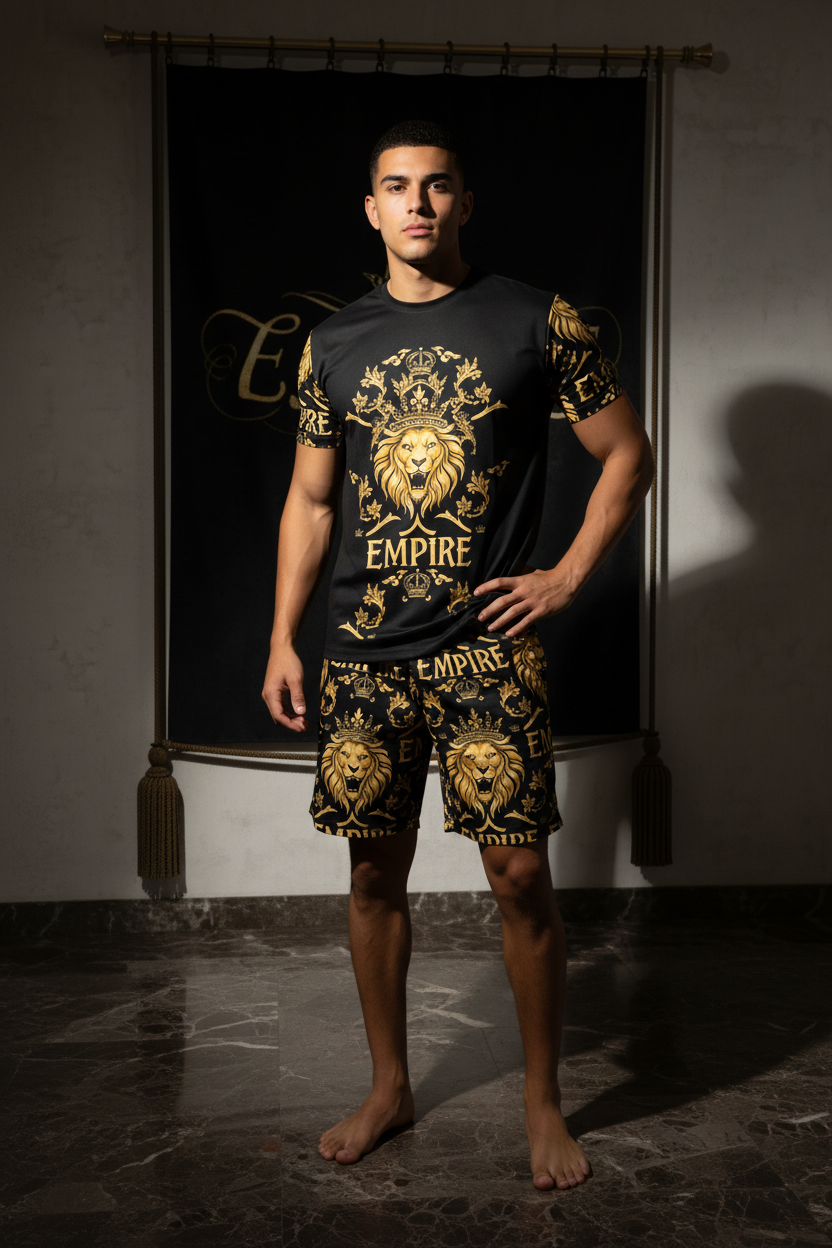 Empire - T-Shirt Short Lion Gold Homme Face