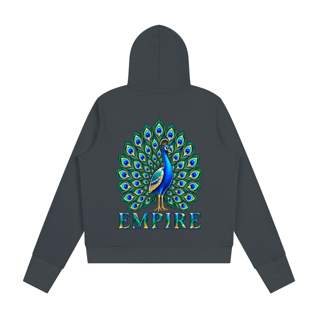 EMPIRE Women's Waffle Full-Zip Hoodie — Empire Midnight Peacock