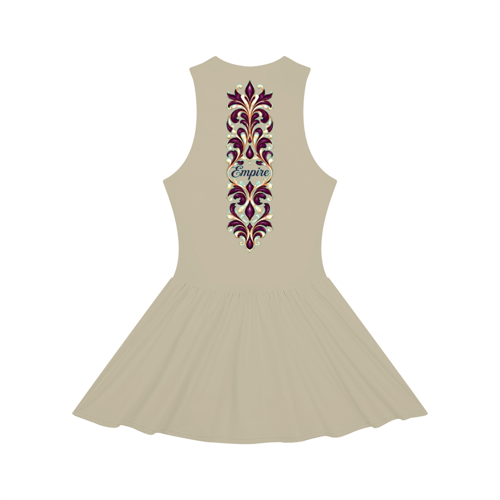 EMPIRE Women's Ruched Full-Zip Dress — Amethyst Filigree