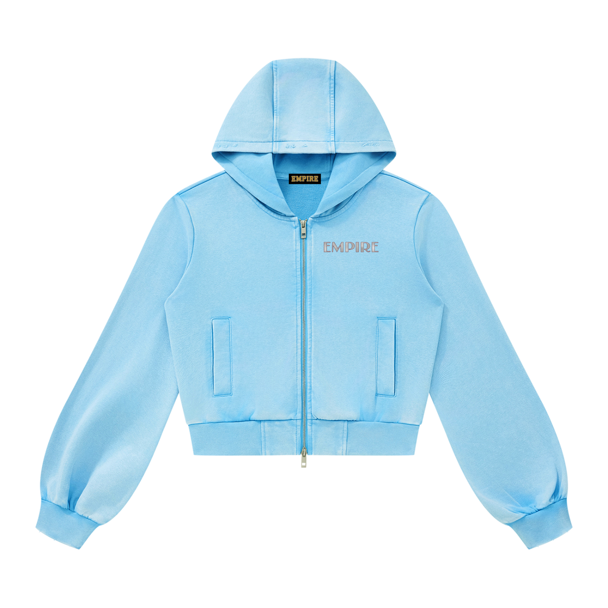 EMPIRE Women's Short Vintage-Wash Zip Hoodie — Empire Ornament