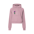EMPIRE Women's Cropped Half-Zip Hoodie — Empire Purple Arums