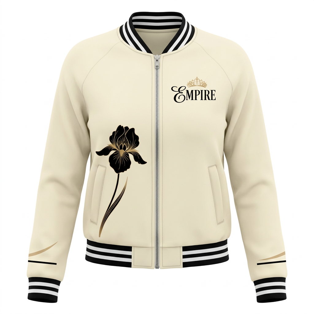 EMPIRE Women's Varsity Jacket — Empire Gold Iris Graphique
