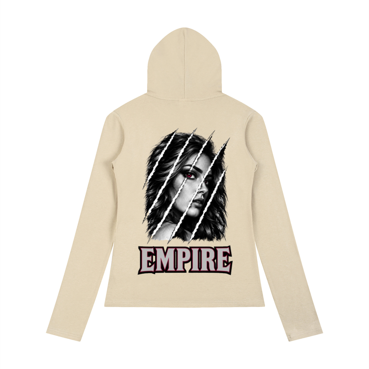 EMPIRE Women's Slim Hooded Half-Button Top — Empire Fragmented Muse