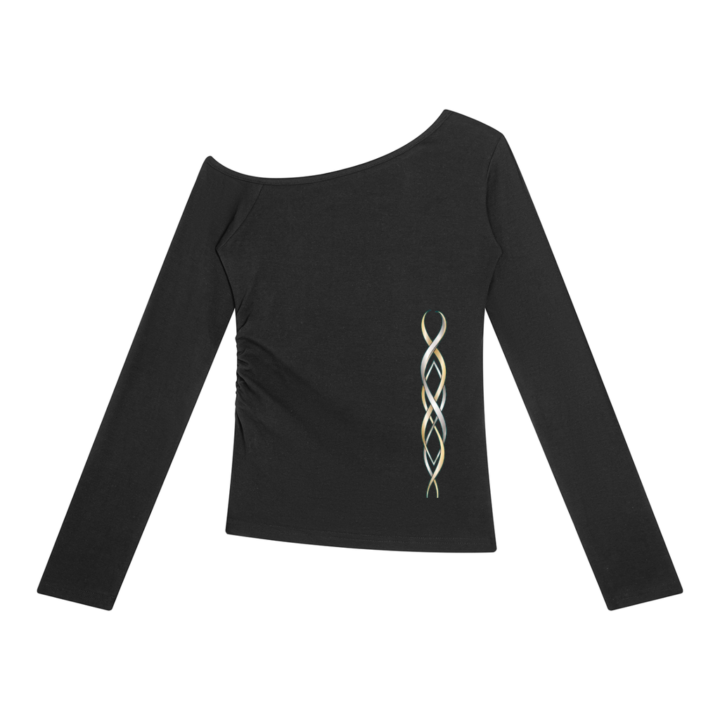 EMPIRE Women's Off-Shoulder Long-Sleeve Top — Carbon Filament