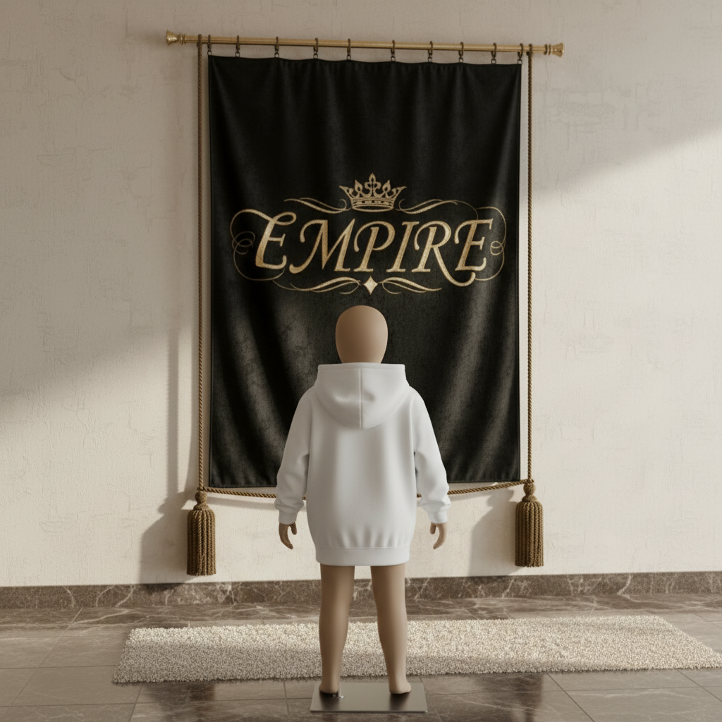 Hoodie blanc cygne EMPIRE - Vue de dos