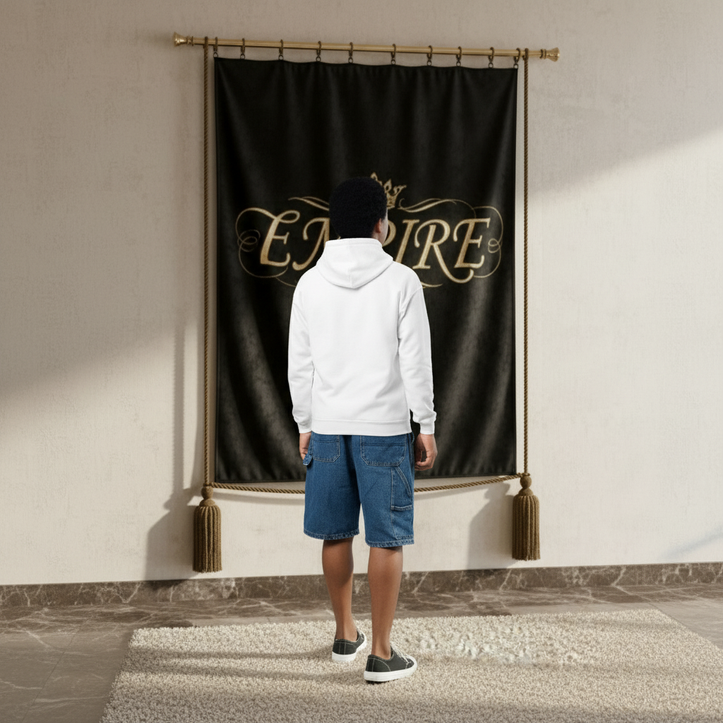 Hoodie blanc EMPIRE couronne - Vue de dos