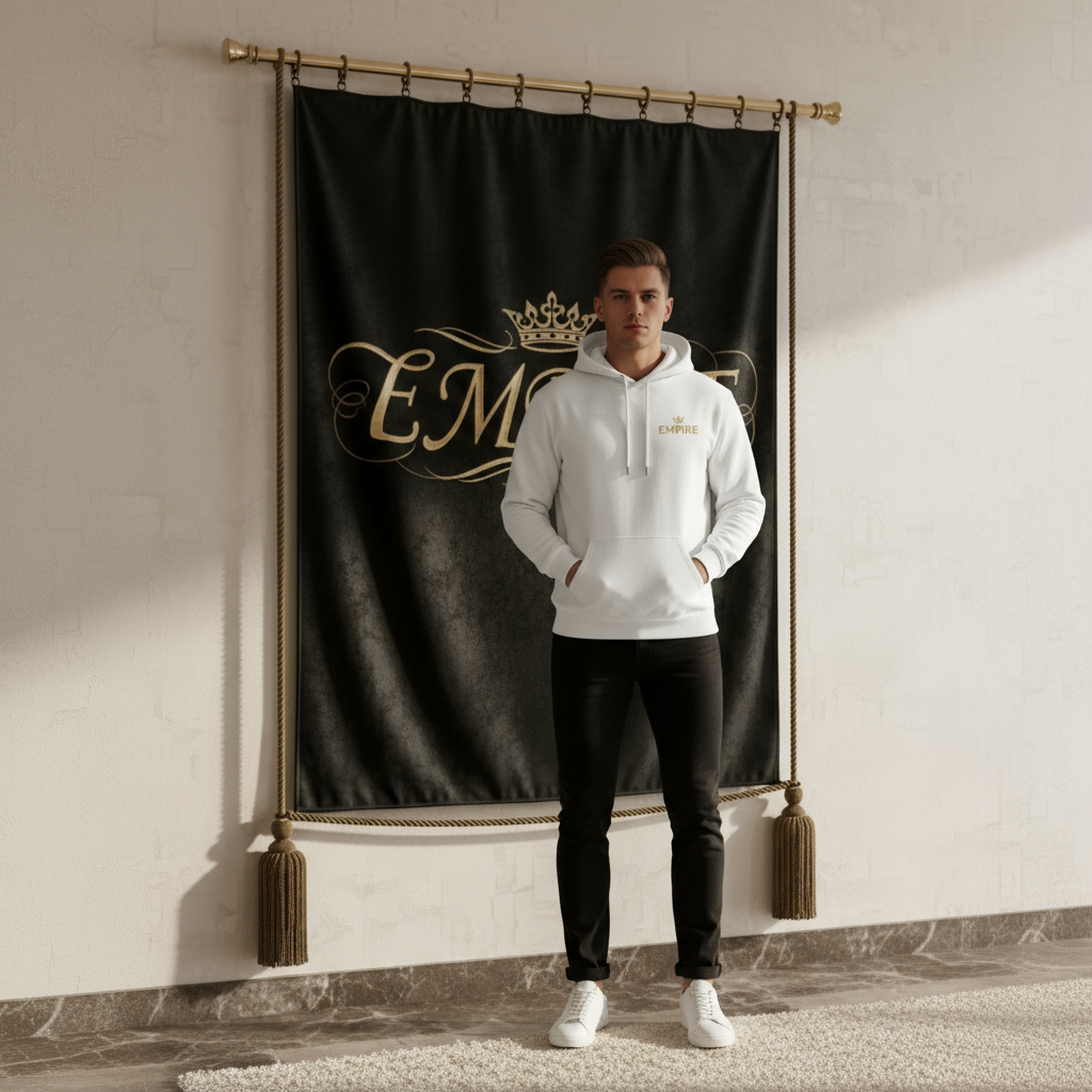 Hoodie blanc EMPIRE homme vue de face