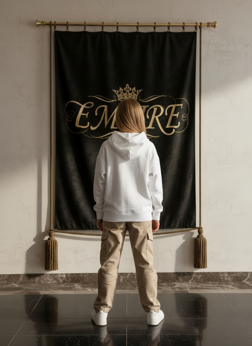 Hoodie blanc Queen of EMPIRE - Vue de dos