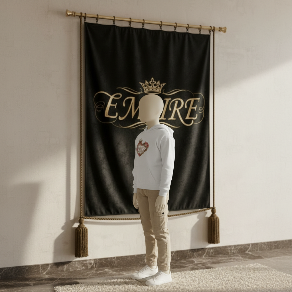 Hoodie blanc Queen of EMPIRE - Vue de profil