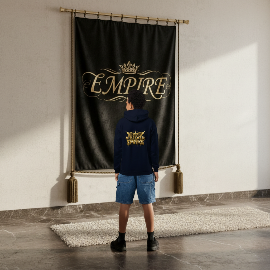 Hoodie bleu marine Build Your EMPIRE - Vue de dos