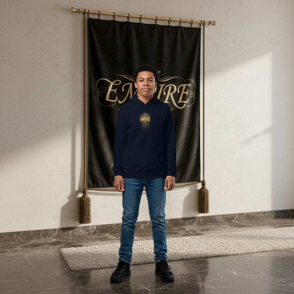 Hoodie bleu marine Build Your EMPIRE - Vue de face