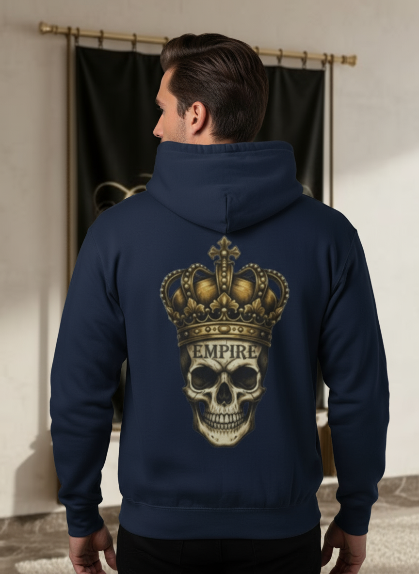 Hoodie bleu marine EMPIRE homme vue de dos