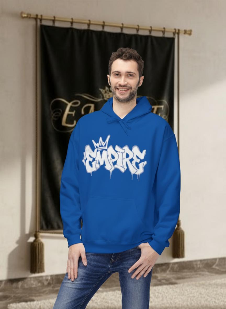 Hoodie bleu royal EMPIRE homme vue de face