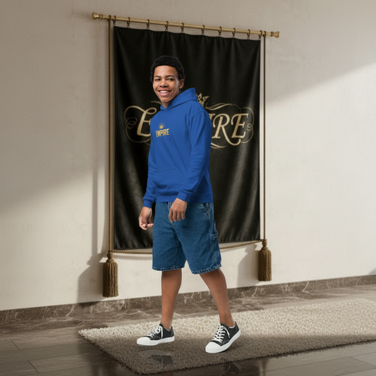 Hoodie bleu royal EMPIRE - Vue de profil