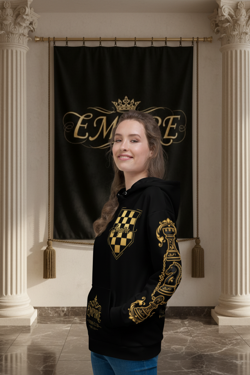Hoodie Empire Chess Club Femme - Manche gauche