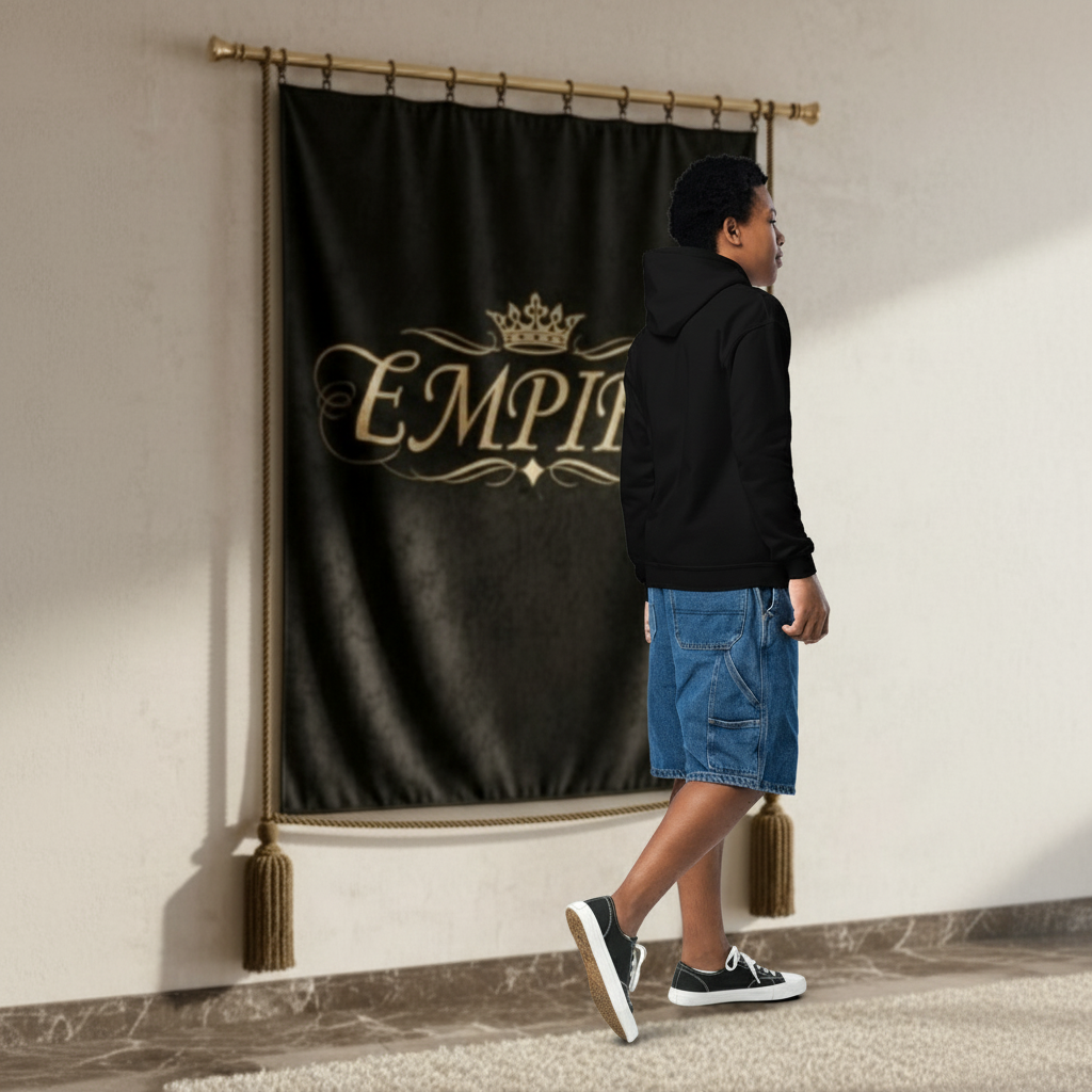 Hoodie noir EMPIRE couronne éclairs - Vue de dos