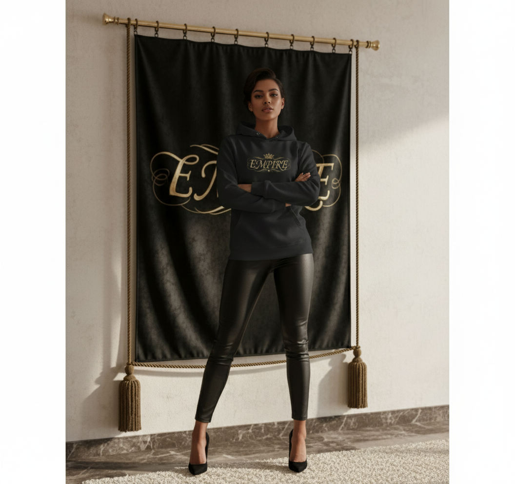 Hoodie noir EMPIRE femme vue de face