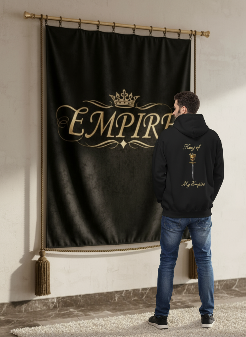Hoodie noir EMPIRE homme vue de dos
