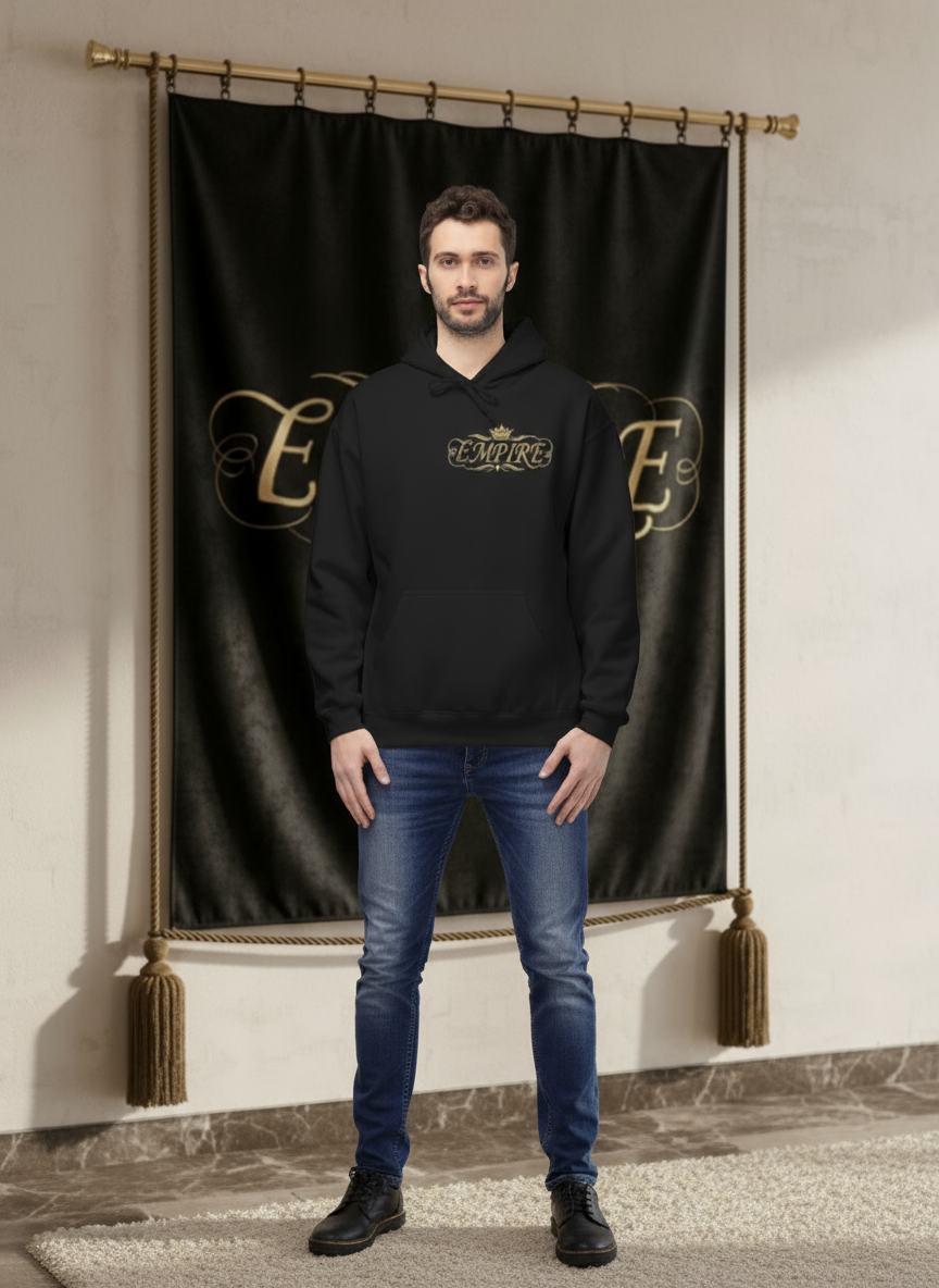 Hoodie noir EMPIRE homme vue de face