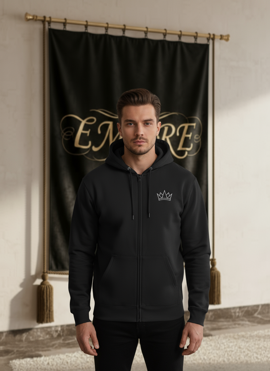 Hoodie noir EMPIRE homme vue de face