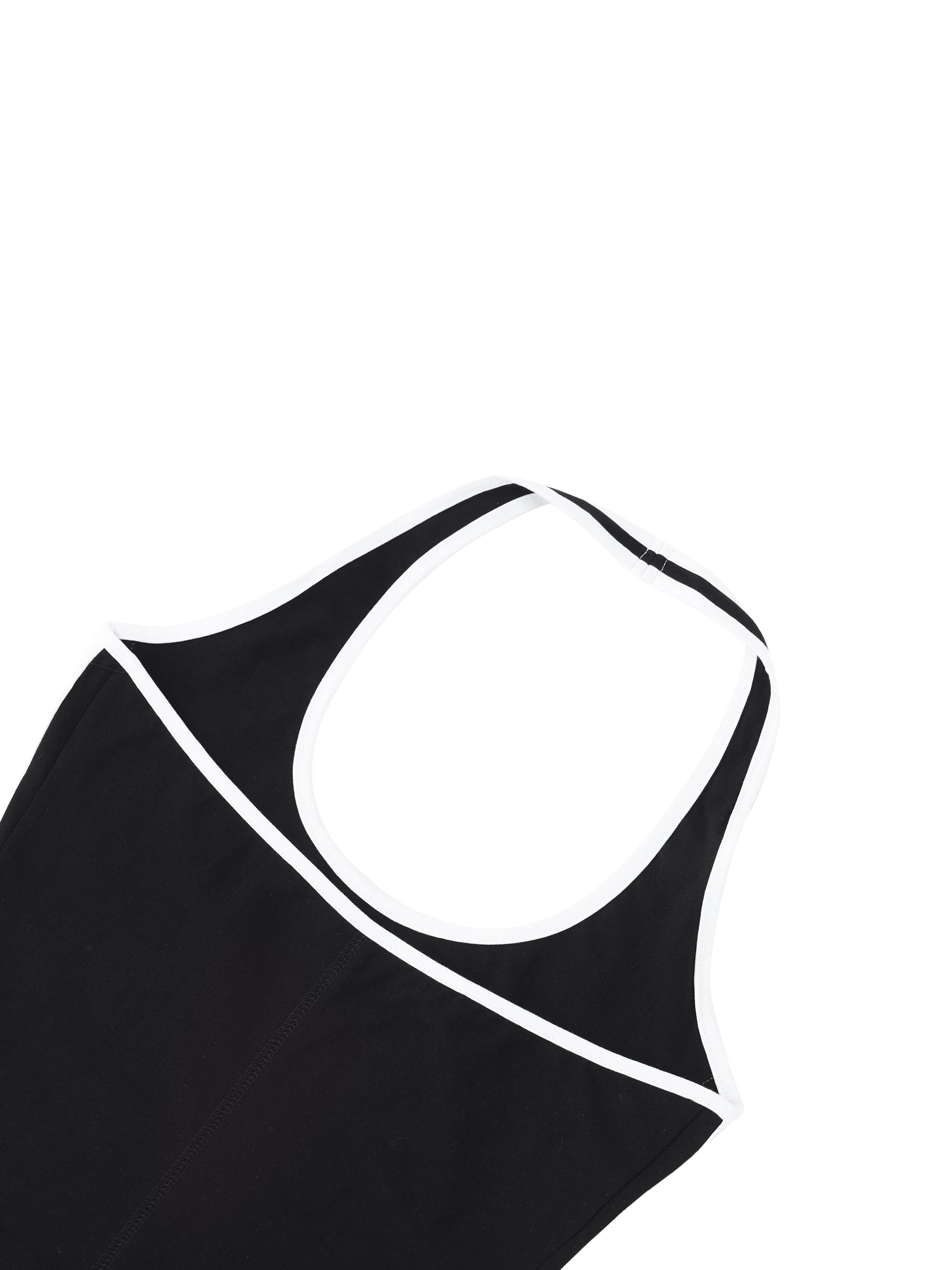 EMPIRE Binding Tight Halter Dress — Contrast Edge