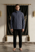 Veste à capuche homme EMPIRE All-Weather bleu ardoise, devant uni, vue de face portée