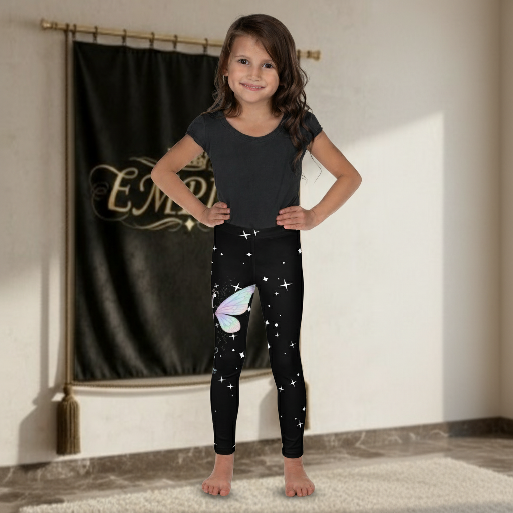 Leggings enfant noir EMPIRE - Vue de face