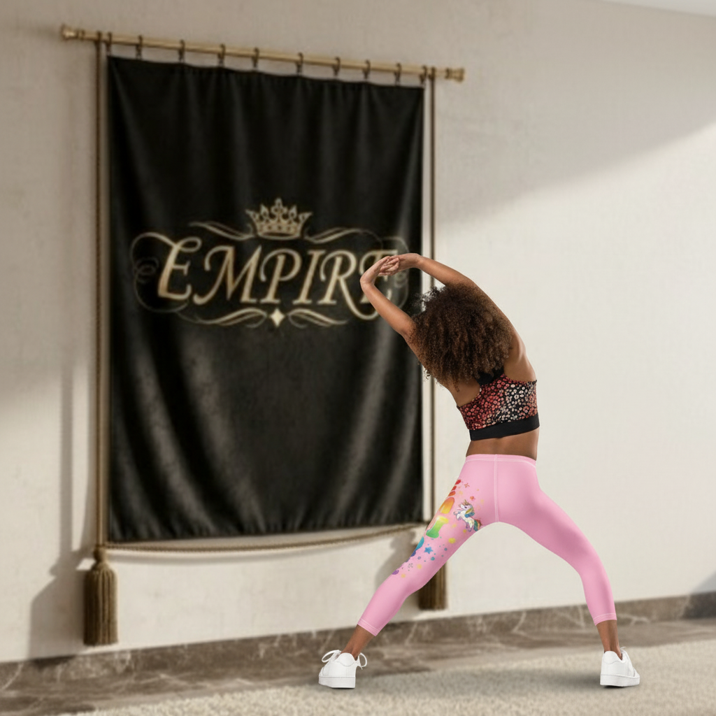 Leggings enfant rose EMPIRE - Vue de dos corrigée