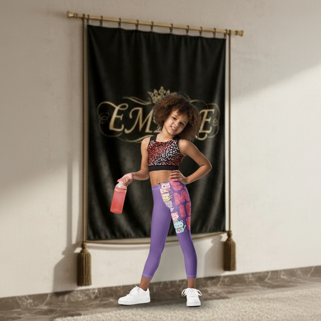 Leggings enfant violet - Vue de face