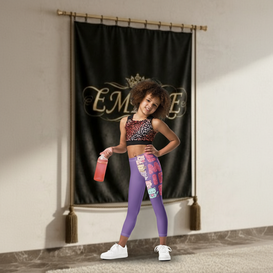 Leggings enfant violet - Vue de face