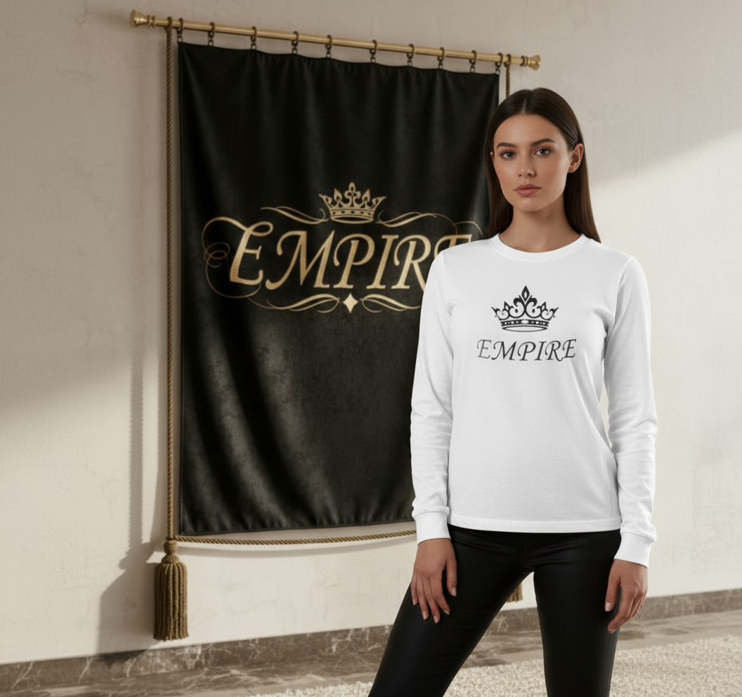 Long sleeve blanc EMPIRE femme vue de face détaillée