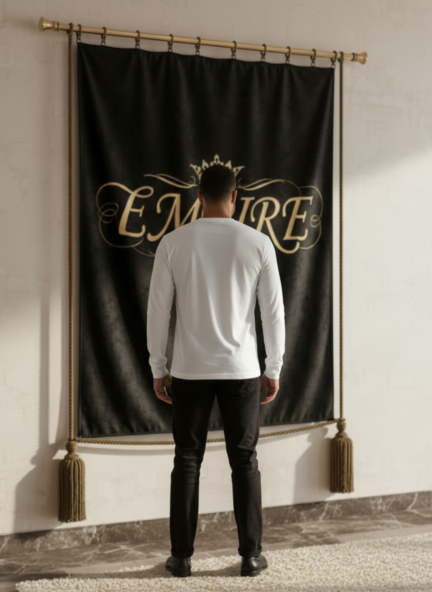 Long sleeve blanc EMPIRE homme vue de dos