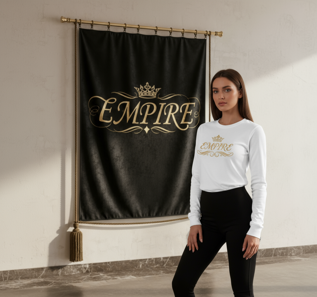 Long sleeve blanc EMPIRE ornements femme vue de face détaillée