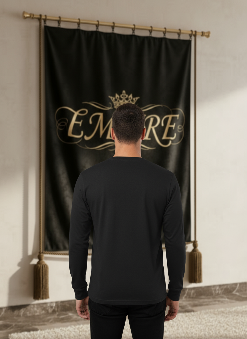 Long sleeve noir EMPIRE baroque homme vue de dos