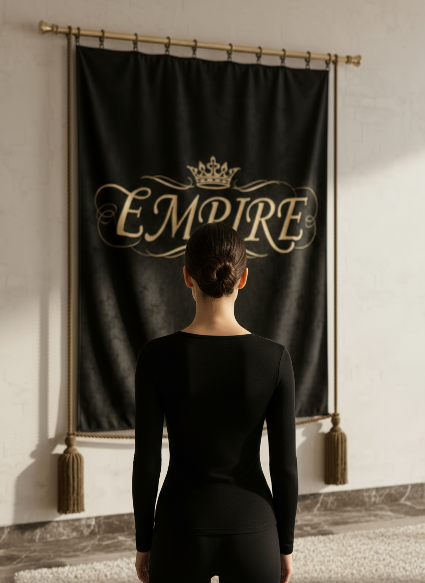 Long sleeve noir rose EMPIRE femme vue de dos