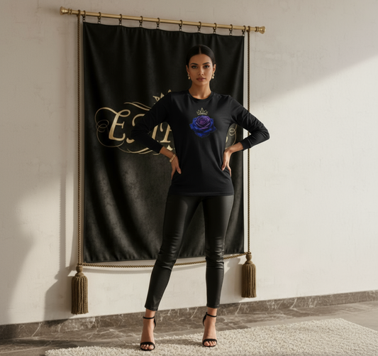 Long sleeve noir rose EMPIRE femme vue de face