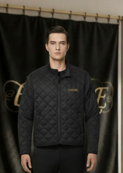 Mockup face Quilted Jacket avec logo