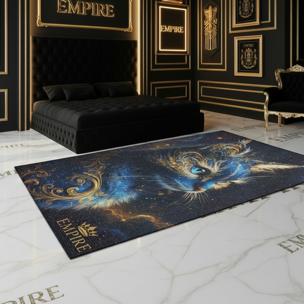 Mystic Empire Cat Area Rug Mockup
